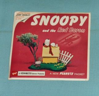 Vintage Peanuts Snoopy And The Red Baron View - Master Reels Packet With Booklet