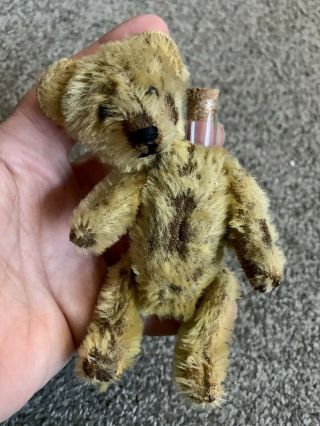 Early Rare Antique Miniature 5 " Golden Brown Mohair Schuco Perfume Bear