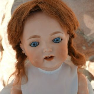Antique Nippon 19 " Bisque Head Doll Made In Nippon Japan Baby Blue Eyes