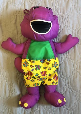 Vintage Playskool Barney The Purple Dinosaur Plush Bath Tub Toy