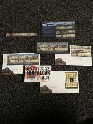 Rm Gb Fdc Presentation Pack Stamp Set 2005 Battle Of Trafalgar