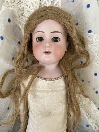 Antique Armand Marseille 370 Am 1 Dep Bisque Doll 20” Sleepy Eyes Blonde Hair