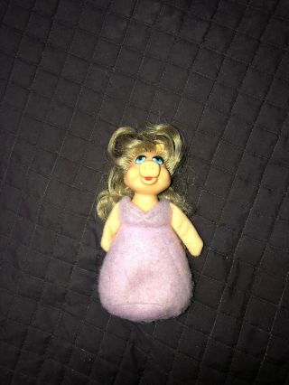 Vtg Fisher Price Muppets Miss Piggy Bean Bag Plush Doll Vinyl Head 867 1979 6”