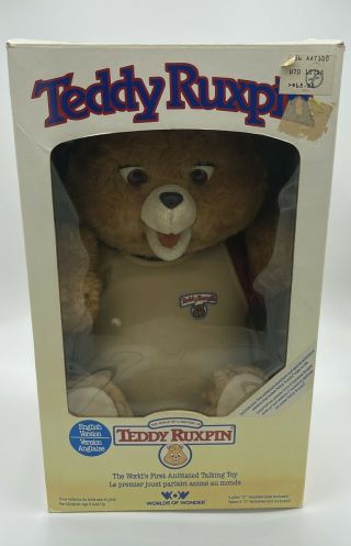 1985 Vintage Worlds Of Wonder Teddy Ruxpin Talking Toy - Box W/ Tags