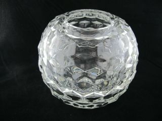 American Fostoria Rose Bowl Vase Round Ball Shape 2 Piece Clear Vintage