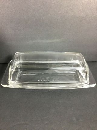 Vintage Pyrex Clear Glass Butter Dish 72 - B With Lid Holds 1/4lb Stick
