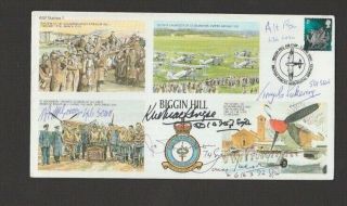 Raf Biggin Hill Air Fair 2002 Special Cover Signed 6 Battle Of Britain Veterans