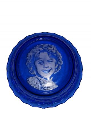 Vintage Cobalt Blue Shirley Temple Dish Bowl 6 1/2 " Mid Century