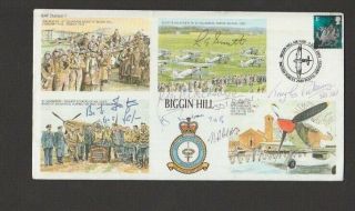 Raf Biggin Hill Air Fair 2002 Special Cover Signed By 6 Battle Of Britain Pilots