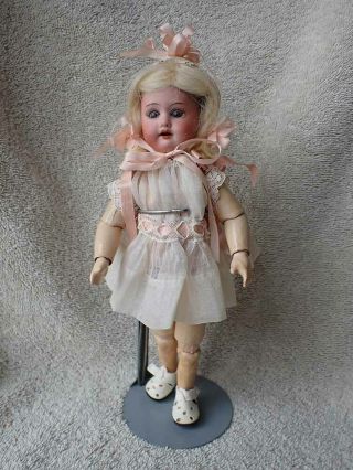 8 1/2 " Sweet Antique German Bisque Head Doll A & M 390 Blonde