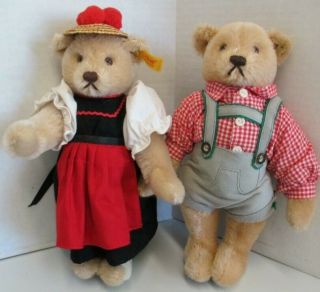 Steiff German Black Forest Teddy Bears Girl 0283/28 Boy 0276/28 - 1 Missing Tag
