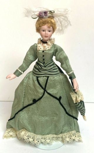 1:12 Vintage Dollhouse Miniature Doll Victorian Lady Handcrafted Porcelain 6 "