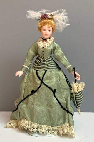 1:12 VINTAGE DOLLHOUSE MINIATURE DOLL VICTORIAN LADY HANDCRAFTED PORCELAIN 6 