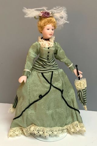 1:12 VINTAGE DOLLHOUSE MINIATURE DOLL VICTORIAN LADY HANDCRAFTED PORCELAIN 6 