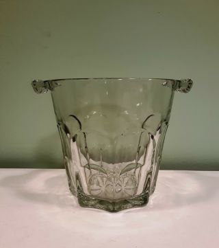 Vintage Crystal Clear Glass Ice Bucket with handles Wine Champagne heavy 3