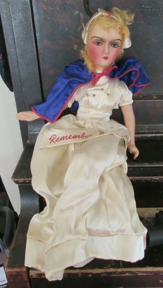 Vintage " Remember Pearl Harbor " Nurse Doll 1940s?