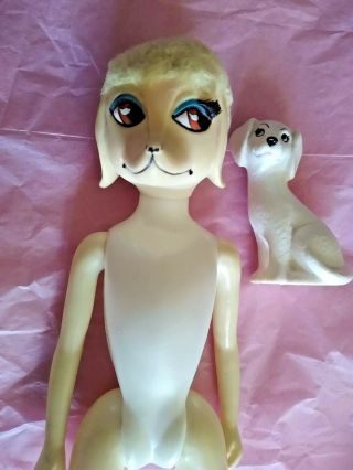 Vintage 1966 Hasbro Peteena Fashion Doll 9” Poodle Tlc No Tail