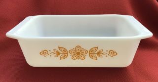 Vintage Pyrex Golden Butterfly Gold Loaf Bread Pan Dish 913 8.  5 X 4.  5 X 2.  5