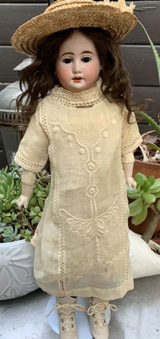 Charming Antique 17” Cuno & Otto Dressel Doll Germany Kid Body Dressed