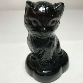 Vintage Boyd Art Glass 1978 - 1983 Black Cat Kitten On A Pillow Figurine