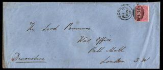 1858,  Gb Qv 4d Rose On Cover From Castle Howard To The War Office,  London.