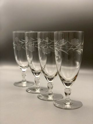 Set 4 Vtg.  Elegant Water Goblets/iced Tea Glasses 12 Oz.  Steware/barware