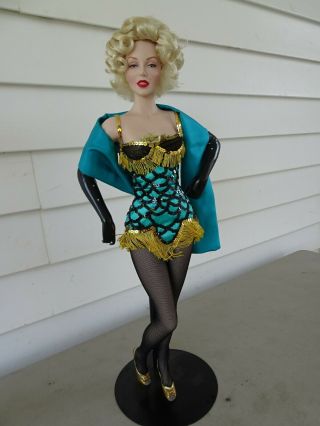 Franklin Porcelain Marilyn Monroe In “red Dress” Heirloom Doll 19 " Tall