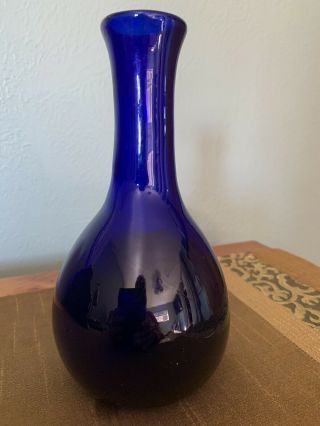 Hand Blown Glass Cobalt Blue Vase