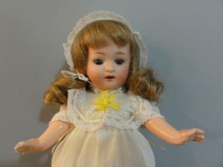 10 " Antique Bisque Head Doll Composition Jointed Body Germany Dress