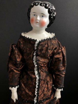 Antique German 27” Flat Top High Brow China Head Doll Restored