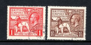 Gb Kgv 1925 Wembley Empire Exhibition Set Sg432 - 433 Cat £100