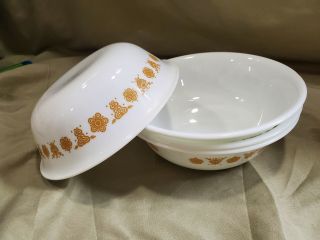 Vintage Corelle,  Butterfly Gold Set Of 4 Cereal Soup 6 " Bowls