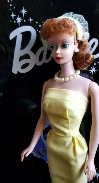 Vintage Titan Redhead Ponytail Barbie 850 W/orange Blossom 987 Yellow Sheath