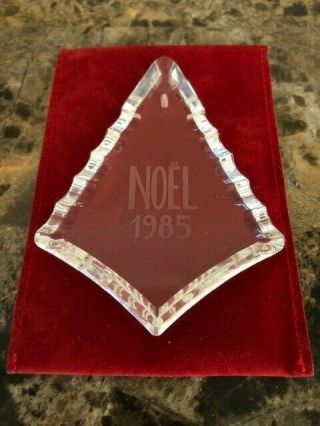 Vtg Baccarat Crystal Annual Christmas Ornament For 1985 " Noel "