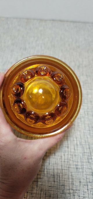 VINTAGE LE SMITH MOON & STARS AMBER GLASS APOTHECARY CANISTER 6.  5 