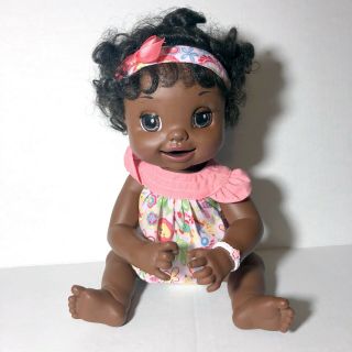 2007 Hasbro Black Baby Alive Learns To Potty Interactive Doll African American