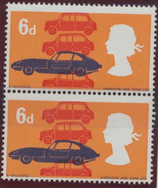 1966 6d British Motorcars Error Pair - Massive Double Colour Shift
