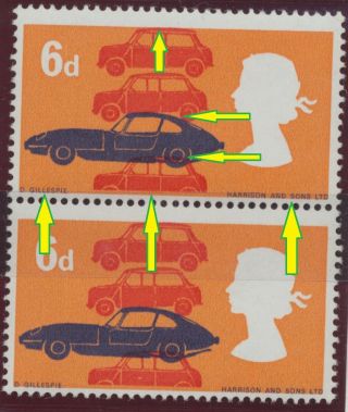 1966 6d British Motorcars Error Pair - Massive Double Colour Shift 2