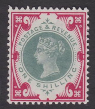 Gb.  Qv.  1887.  Sg 214,  1/ - Green & Red.  Fine,  Mounted.