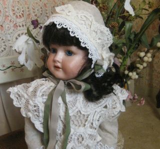 22 " Antique German Bisque/compo Doll - Dressed