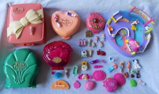 Vintage Polly Pocket Bundle With Figures And Other Items