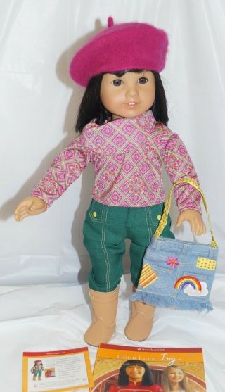 American Girl Doll Ivy Ling With Meet Outfit & Book - Retired