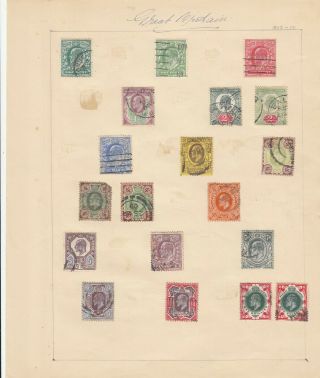 Stamps England on 13 pages from old album inc 1924 Exhibition & blocks 2