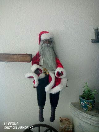 Rare Daddy’s Long Legs Doll African American Black Santa Claus 1990 Pre - Owned