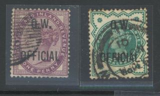 Queen Victoria - O.  W.  Official Overprint On Half Penny & One Penny - Forgery.