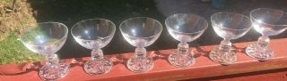 Set Of 6 Fostoria American Lady Clear Champagne/sherbets Glasses @ 4 1/8 " High