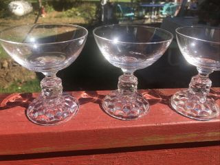 Set of 6 Fostoria American Lady Clear Champagne/Sherbets Glasses @ 4 1/8 