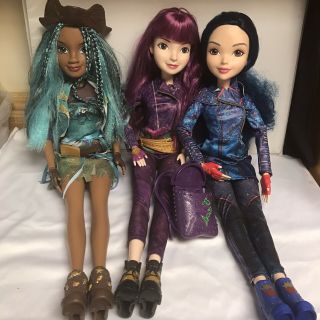 Disney Descendants Dolls Mal,  Evie And Uma 28 " Tall
