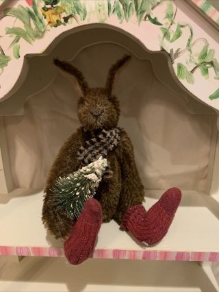Lori Ann Baker Mohair Christmas Rabbit By Bear And Rabbit Artist