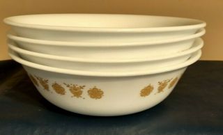 Vintage Corelle,  Butterfly Gold Set Of 4 Cereal Soup 6 " Bowls